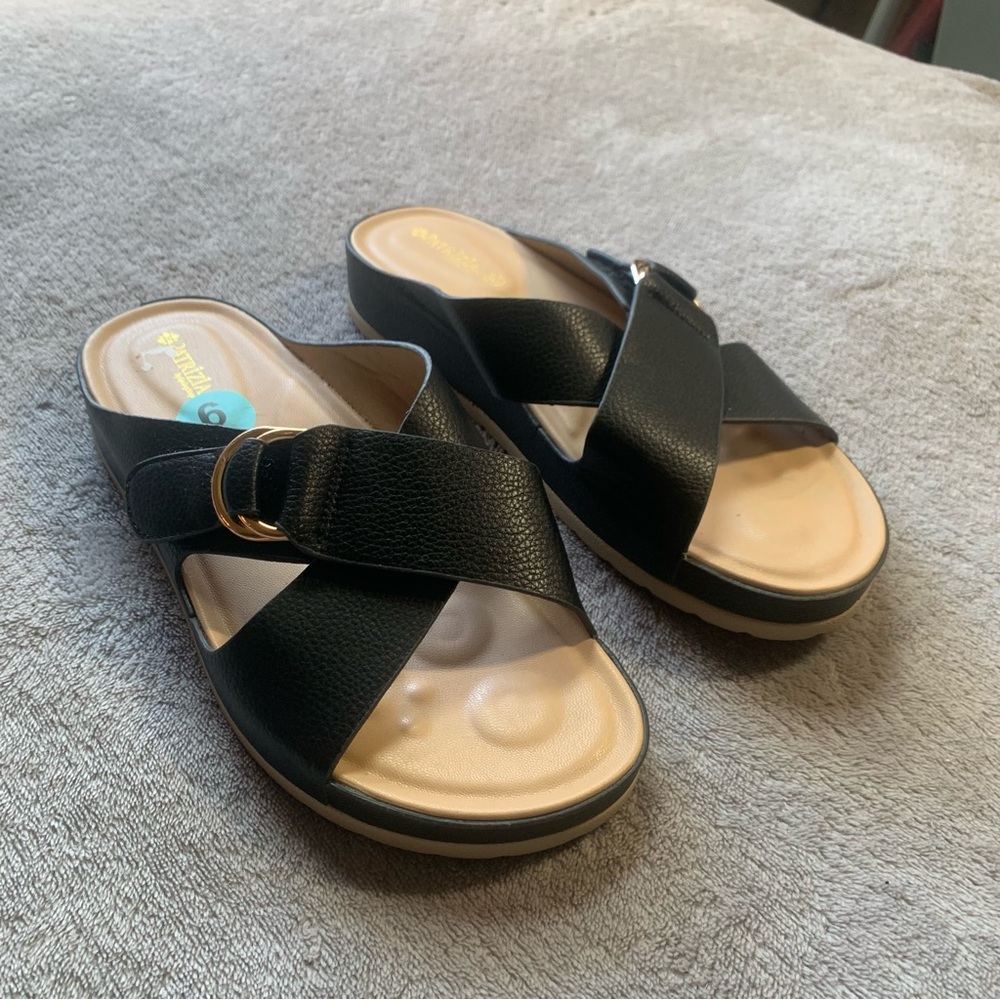 Partizia Black Women's Slide Sandals
